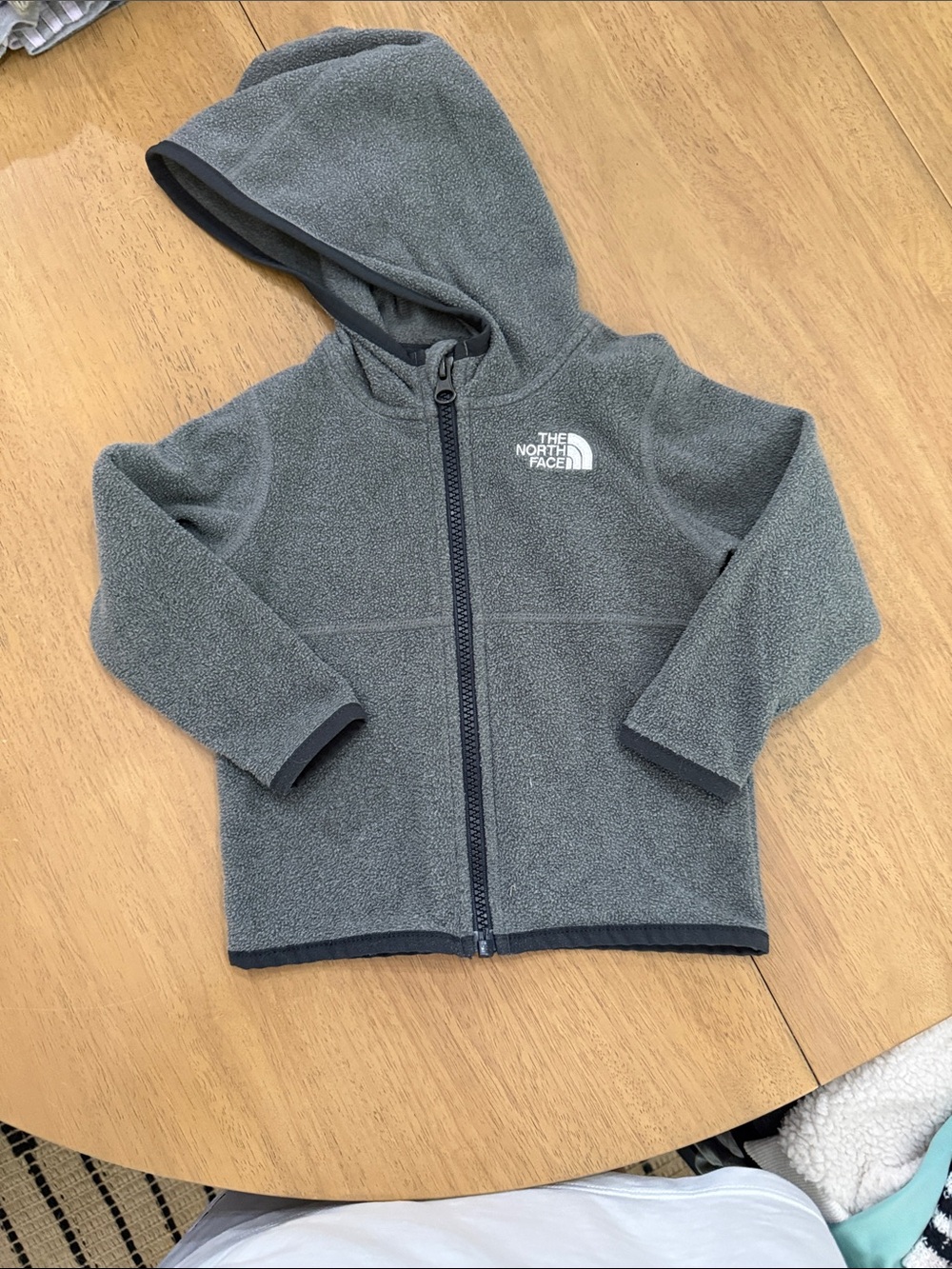 The North Face Kids Gray Hooded Fleece Jacket
